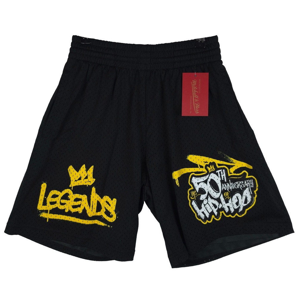 50th Hip Hop Anniversary Mitchell & Ness Small Jersey Shorts Legends Black NWT